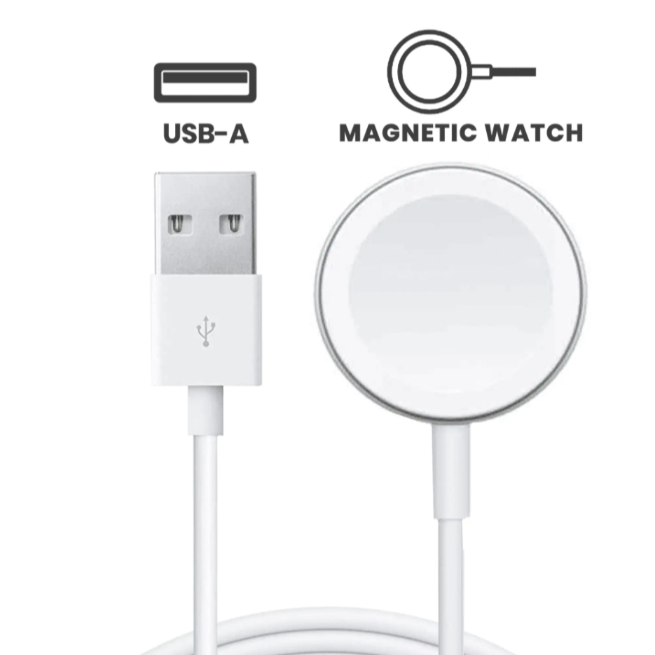 USB-A Magnetic Watch Charging Cable (3.3 ft.) For All Watch Series (OEM Pull Grade: New)
